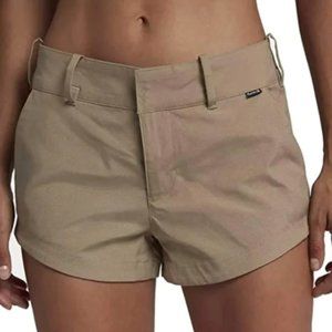 Hurley women's lowrider chino khaki shorts size 1 (xs)